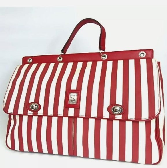 AUTHENTIC MOSCHINO BOSTON BAG CANVAS/LEATHER - Picture 1 of 12